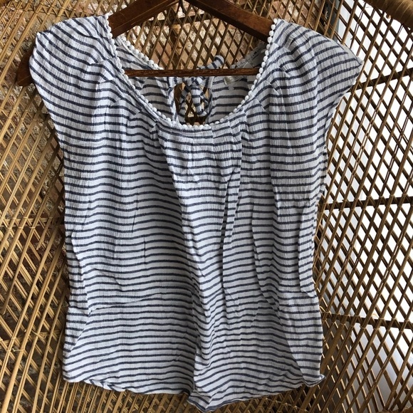 Lauren Conrad Blue and white Striped top - Picture 1 of 5
